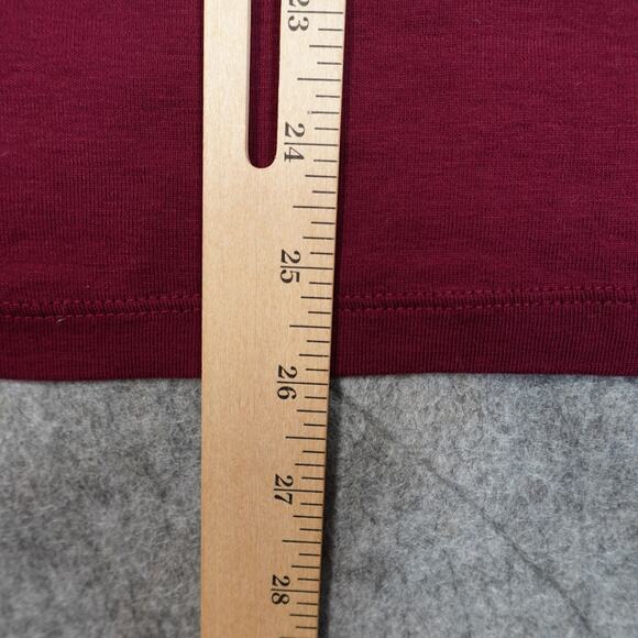 J. Jill Top Womens 4X Perfect Pima High Low Long Sleeve Tee Crew Neck Burgundy - Picture 8 of 9